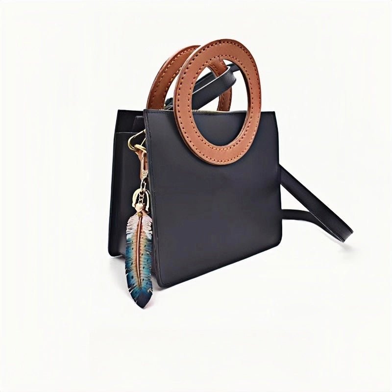 Original Nordic Feather Genuine Leather Charm – Handcrafted Full - Grain Cowhide Bag Accessory or Key Charm, Ethereal and Elegant, Perfect Gift for Nature Lovers - Tomlynam