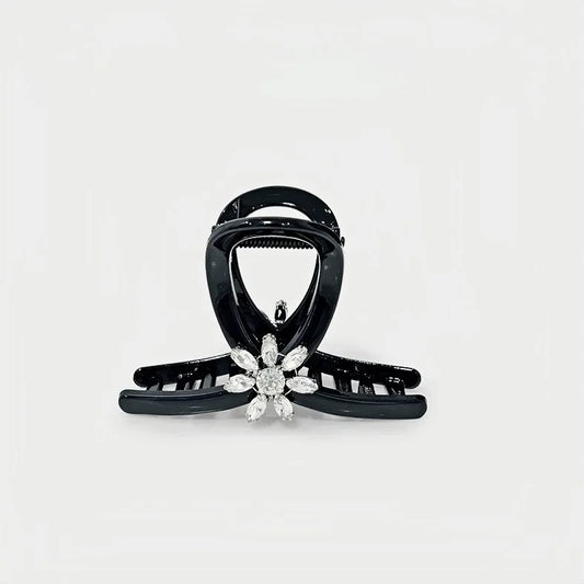 Ocean Calm Crystal Hair Claw Clip – French-Inspired Elegant Hair Accessory | Handcrafted Sparkling Floral Claw Clip for Women | Secure Hold Statement Hairpiece Gift for Her