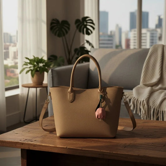 Romantic Red Rose Leather Bag Charm – Handmade Flower Pendant | Full-Grain Leather Keychain | Elegant Purse Accessory & Gift