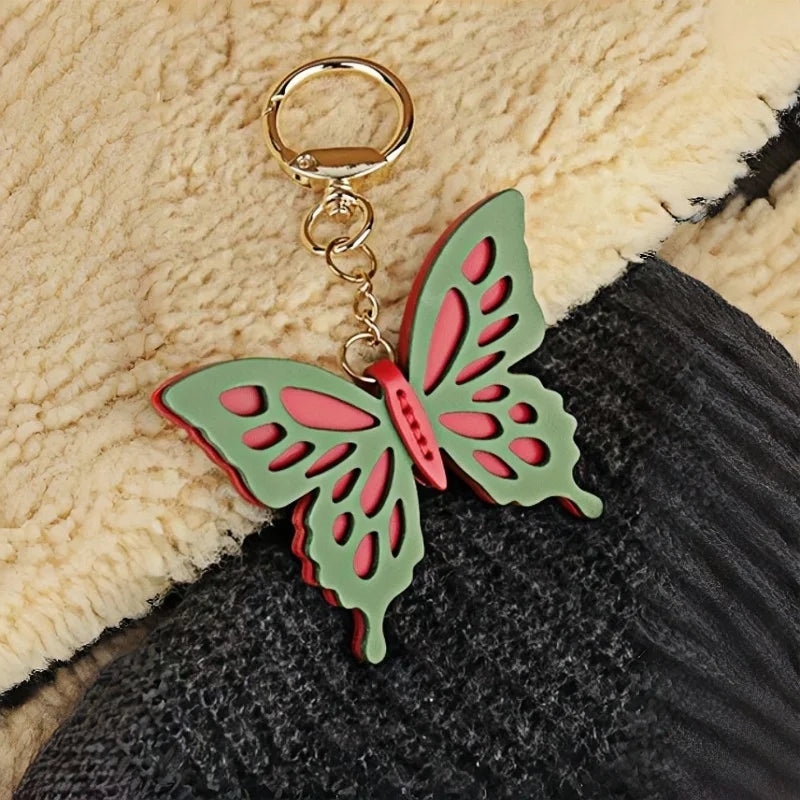 Oversized Hollow Butterfly Leather Bag Charm – Handcrafted Full-Grain Leather Statement Pendant | Artisan Cutwork Design | Elegant Gift for Her