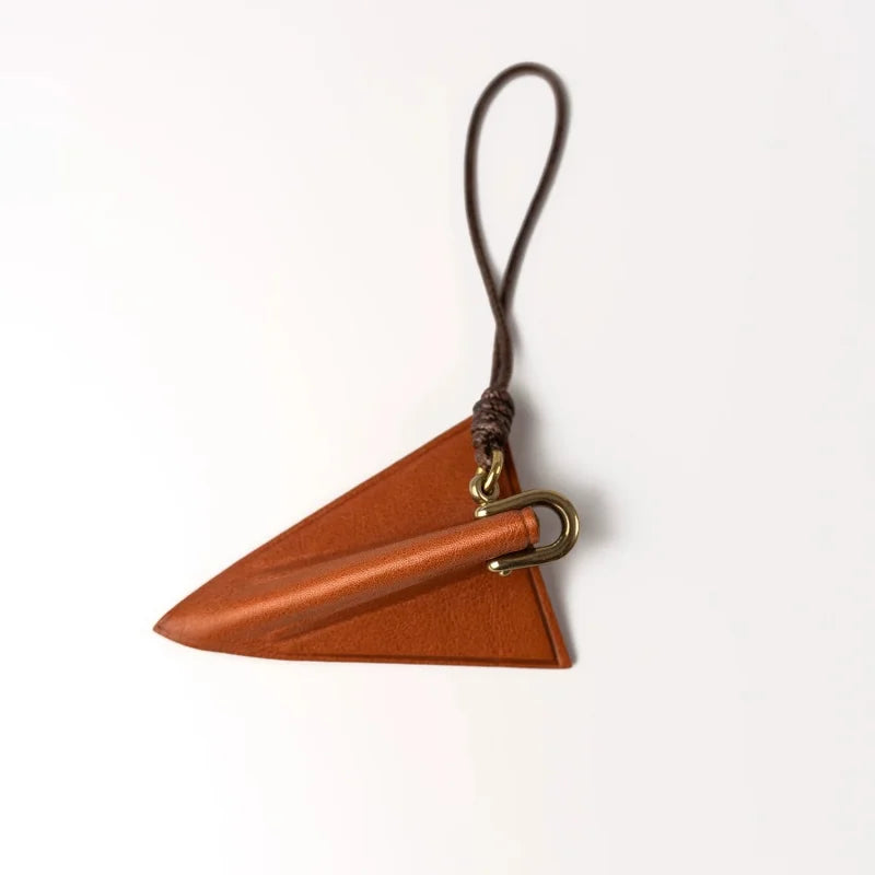 Origami Airplane Leather Bag Charm – Handmade Full-Grain Leather Travel Pendant | Boarding Pass Inspired Handbag Accessory | Minimalist Adventure Key chain Gift for Her