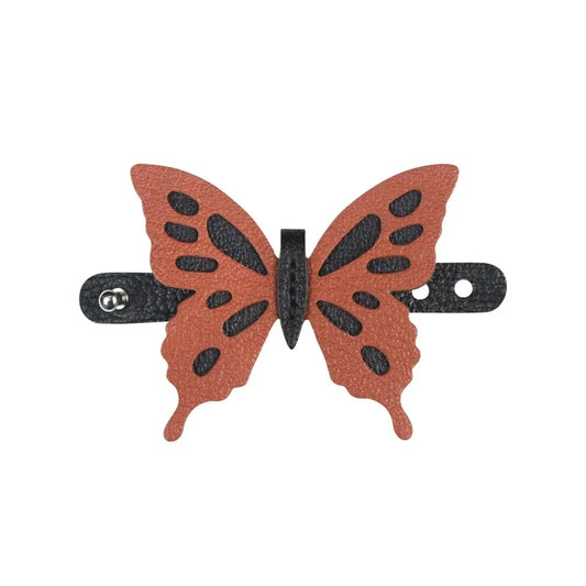 Dancing Butterfly Leather Bag Charm – Handmade Graceful Insect Pendant | Elegant Cowhide Accessory | Whimsical Gift for Women
