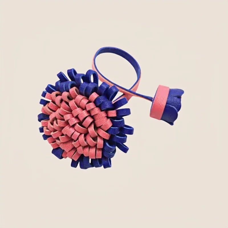 Blooming Leather Flower Bag Charm – Handmade Lambskin Keychain Ornament | Soft Petal Design | Unique Gift for Her - Tomlynam