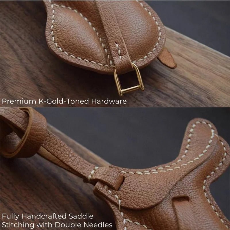 British Saddle - Inspired Leather Bag Charm – Handmade Full - Grain Leather Pendant | Elegant Equestrian Miniature | Luxury Gift for Handbag Lovers - Tomlynam