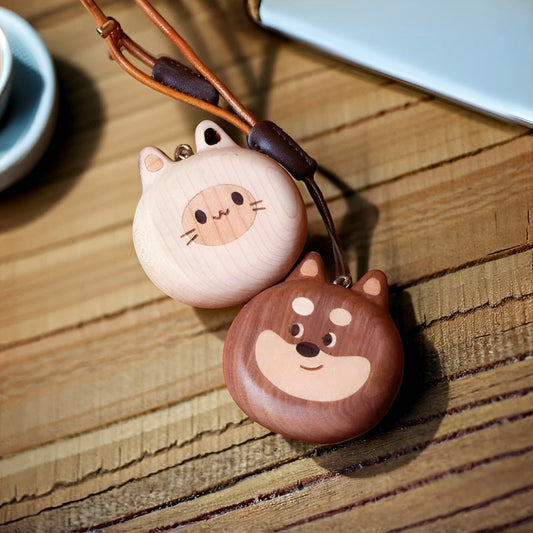 Cat and Dog Couple Charm | Handcrafted Wooden Bag Charm | Artisanal Gift for Friends and Couples | Unique Animal Design - Tomlynam