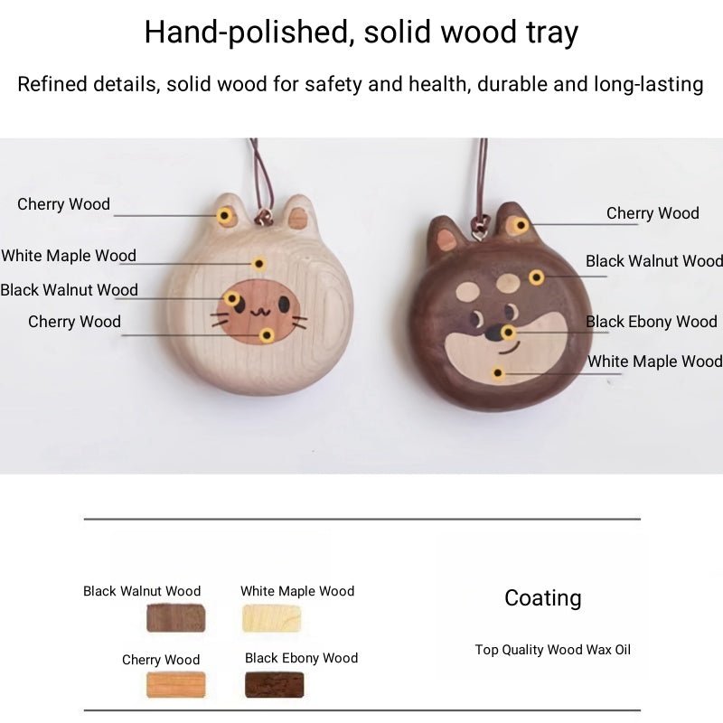 Cat and Dog Couple Charm | Handcrafted Wooden Bag Charm | Artisanal Gift for Friends and Couples | Unique Animal Design - Tomlynam
