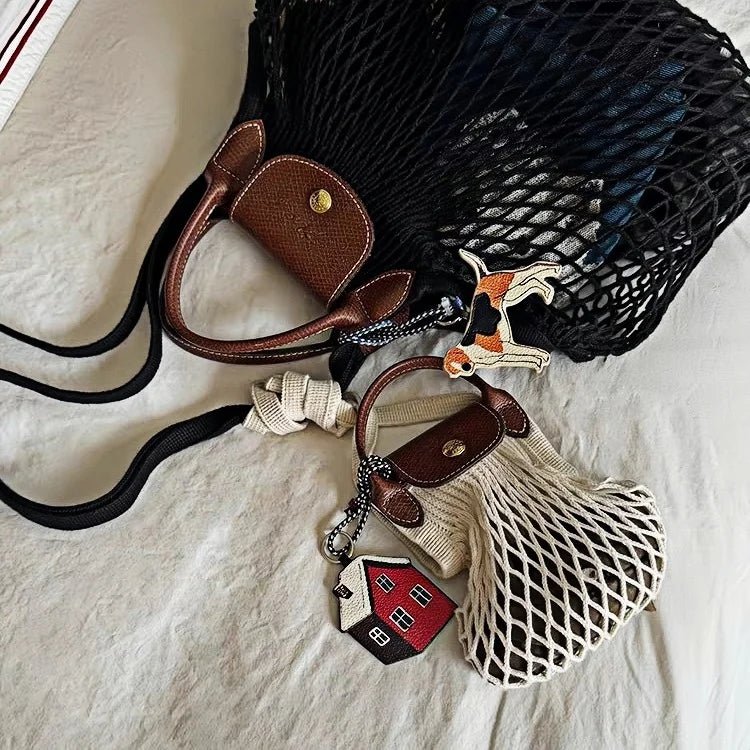 Cozy Home Leather Charm – Double - Sided 3D Red House Keychain and Bag Accessory - Tomlynam