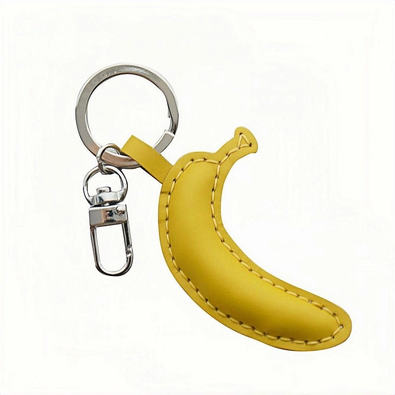 Creative Banana Leather Bag Charm – Full - Grain Cowhide Handmade Accessory for Bags and Keys, Whimsical Gift Idea - Tomlynam