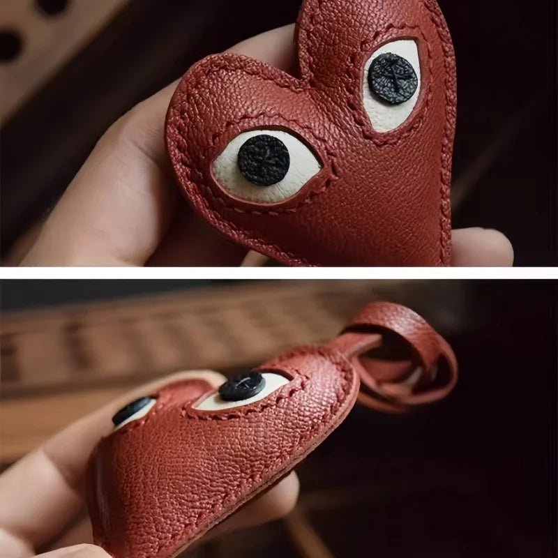 Creative Leather Heart Charm – Handcrafted Minimalist Key & Bag Accessory for Trendy Styling - Tomlynam