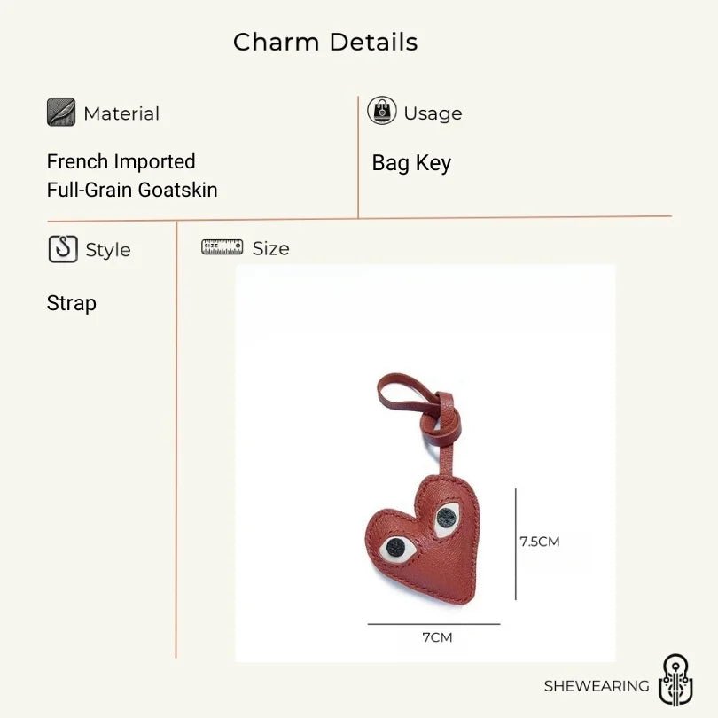 Creative Leather Heart Charm – Handcrafted Minimalist Key & Bag Accessory for Trendy Styling - Tomlynam