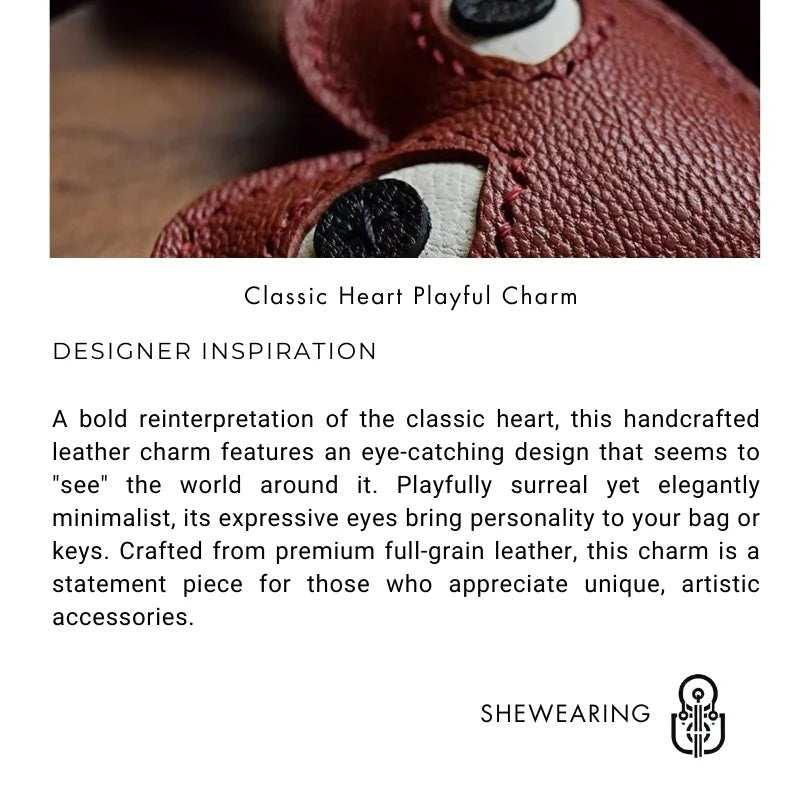 Creative Leather Heart Charm – Handcrafted Minimalist Key & Bag Accessory for Trendy Styling - Tomlynam