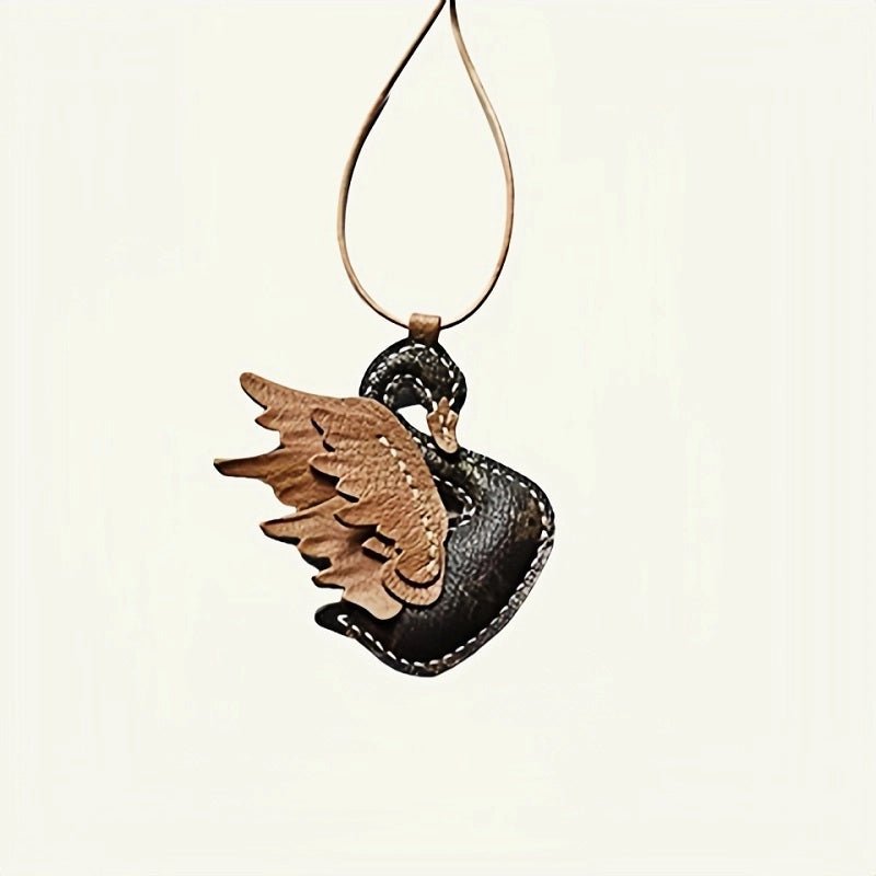 Elegant Black and White Swan Bag Charm – Original Design, Premium Leather, Handcrafted Accessory, Keychain for Women, Ideal for Unique Gifts - Tomlynam