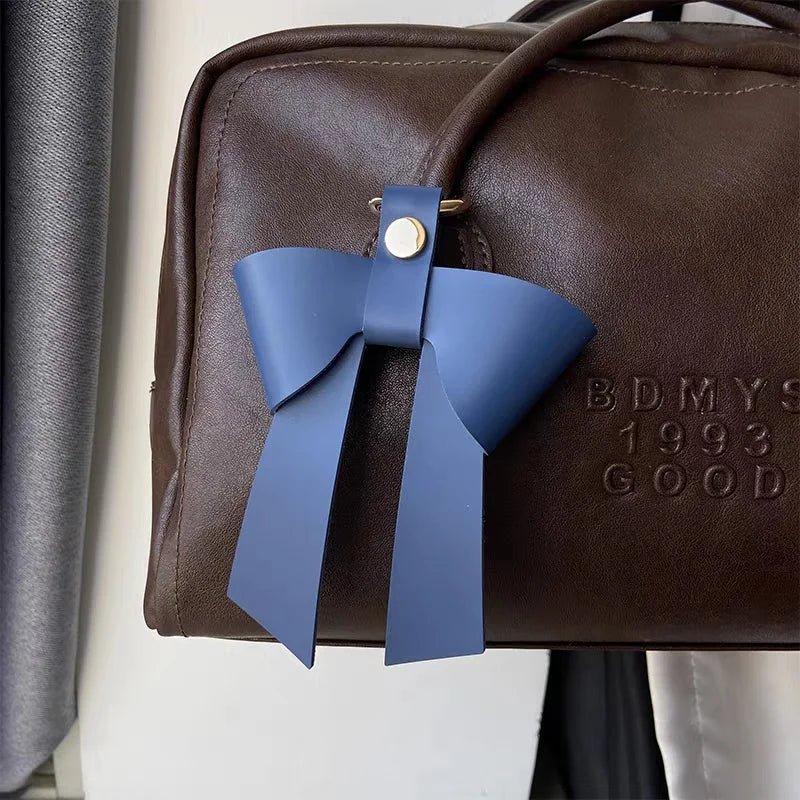 Elegant Leather Bow Bag Charm – Handmade Multi - Color Genuine Leather Pendant | Minimalist Feminine Accessory | Premium Gift for Her - Tomlynam