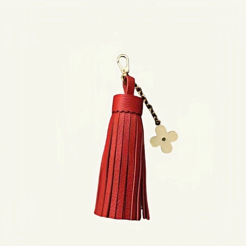 Elegant Long Lambskin Tassel Bag Charm – Handcrafted DIY Accessory for Women’s Handbags and Keys - Tomlynam