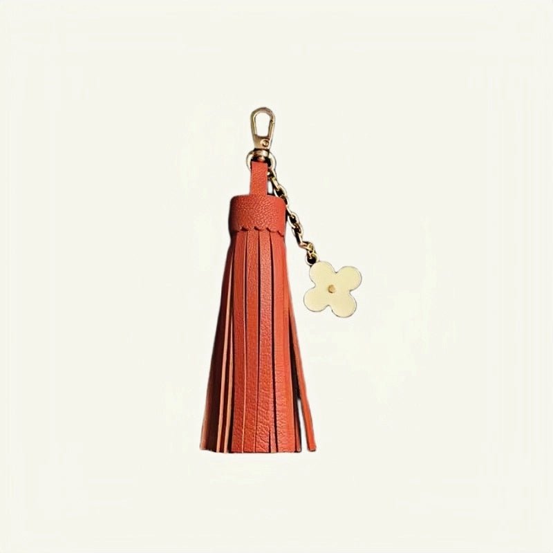 Elegant Long Lambskin Tassel Bag Charm – Handcrafted DIY Accessory for Women’s Handbags and Keys - Tomlynam