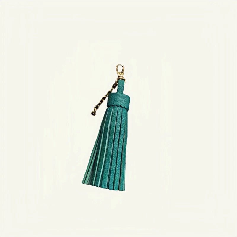 Elegant Long Lambskin Tassel Bag Charm – Handcrafted DIY Accessory for Women’s Handbags and Keys - Tomlynam