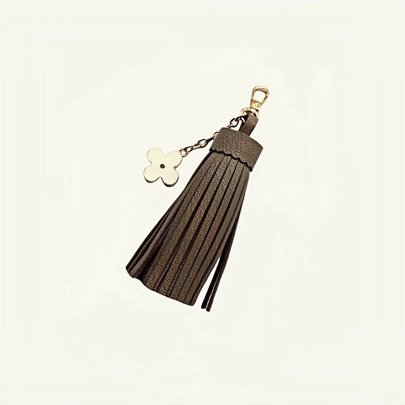 Elegant Long Lambskin Tassel Bag Charm – Handcrafted DIY Accessory for Women’s Handbags and Keys - Tomlynam