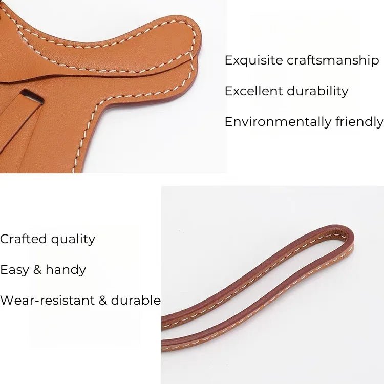 Equestrian - Inspired Saddle Bag Charm – Handcrafted French Goatskin Pendant | Unique Keychain Accent | Timeless Equestrian Style - Tomlynam