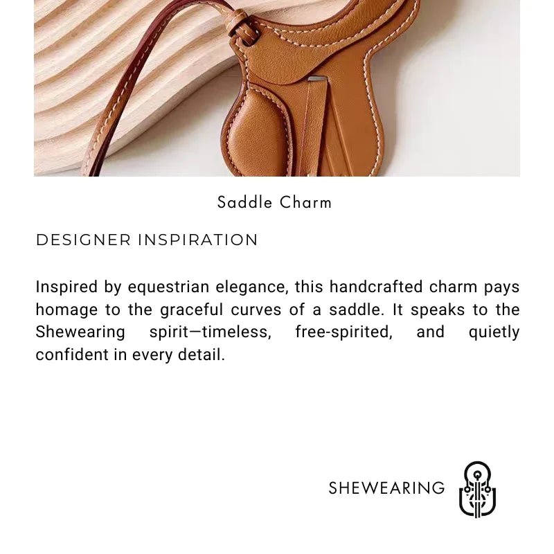 Equestrian - Inspired Saddle Bag Charm – Handcrafted French Goatskin Pendant | Unique Keychain Accent | Timeless Equestrian Style - Tomlynam