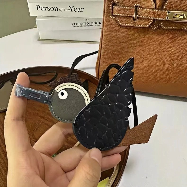 Flying Lovebird Charm – Handcrafted Genuine Leather Bag Accessory | Symbol of Freedom and Affection - Tomlynam