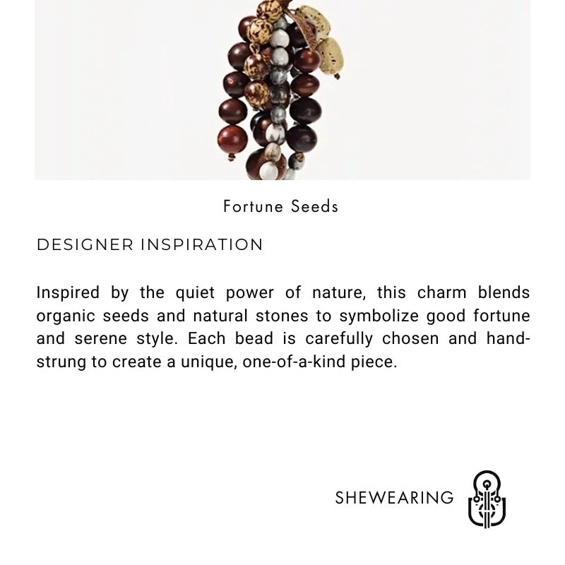 Fortune Seeds Natural Beaded Bag Charm – Handcrafted Lucky Pendant | Unique Artisanal Accessory | Elegant Statement for Handbags - Tomlynam