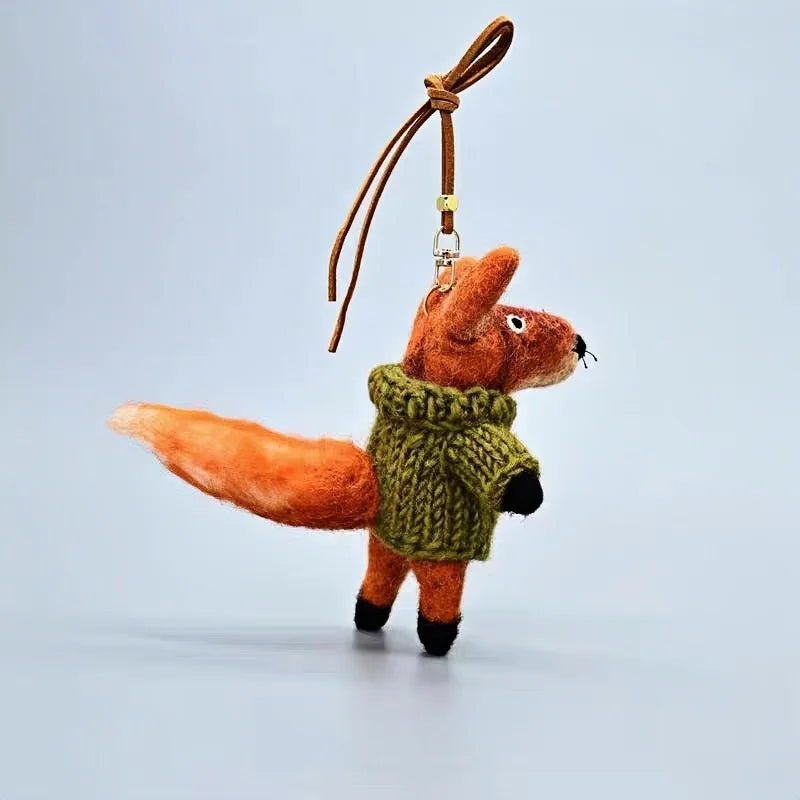 Hand - Felted Fox Bag Charm – Himalayan Wool Woodland Companion | Slow Living Gift Idea - Tomlynam