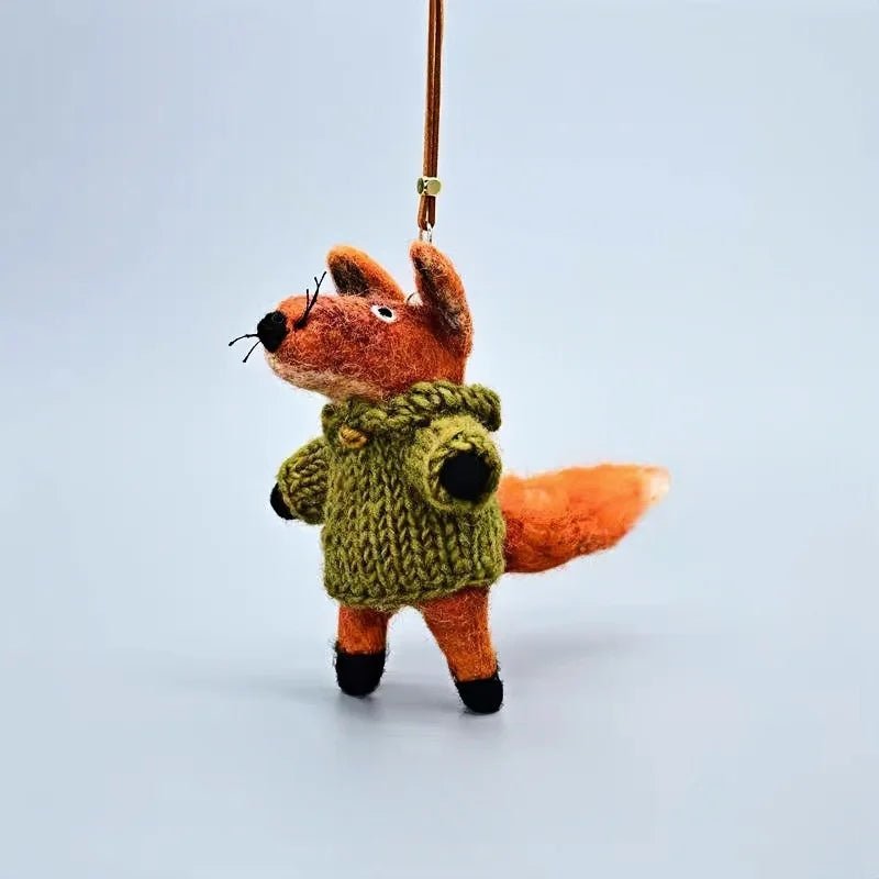 Hand - Felted Fox Bag Charm – Himalayan Wool Woodland Companion | Slow Living Gift Idea - Tomlynam