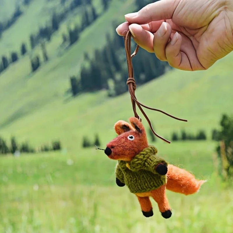 Hand - Felted Fox Bag Charm – Himalayan Wool Woodland Companion | Slow Living Gift Idea - Tomlynam