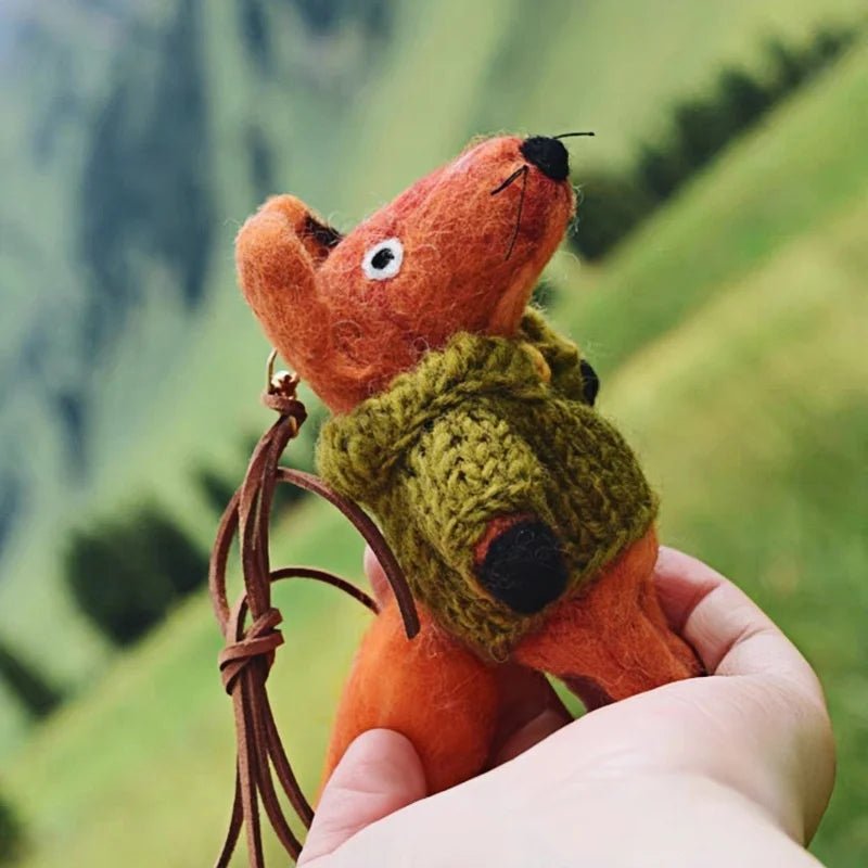 Hand - Felted Fox Bag Charm – Himalayan Wool Woodland Companion | Slow Living Gift Idea - Tomlynam