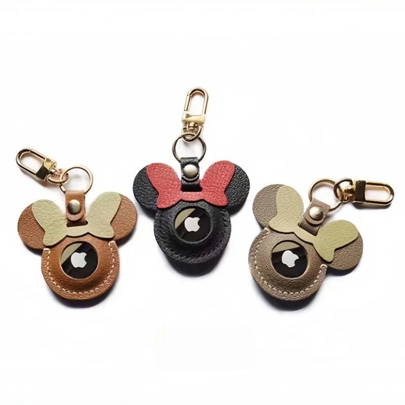 Handcrafted Leather AirTag Holder – Premium Full - Grain Goatskin Case for Apple AirTag | Secure & Stylish Anti - Loss Keychain Charm - Tomlynam