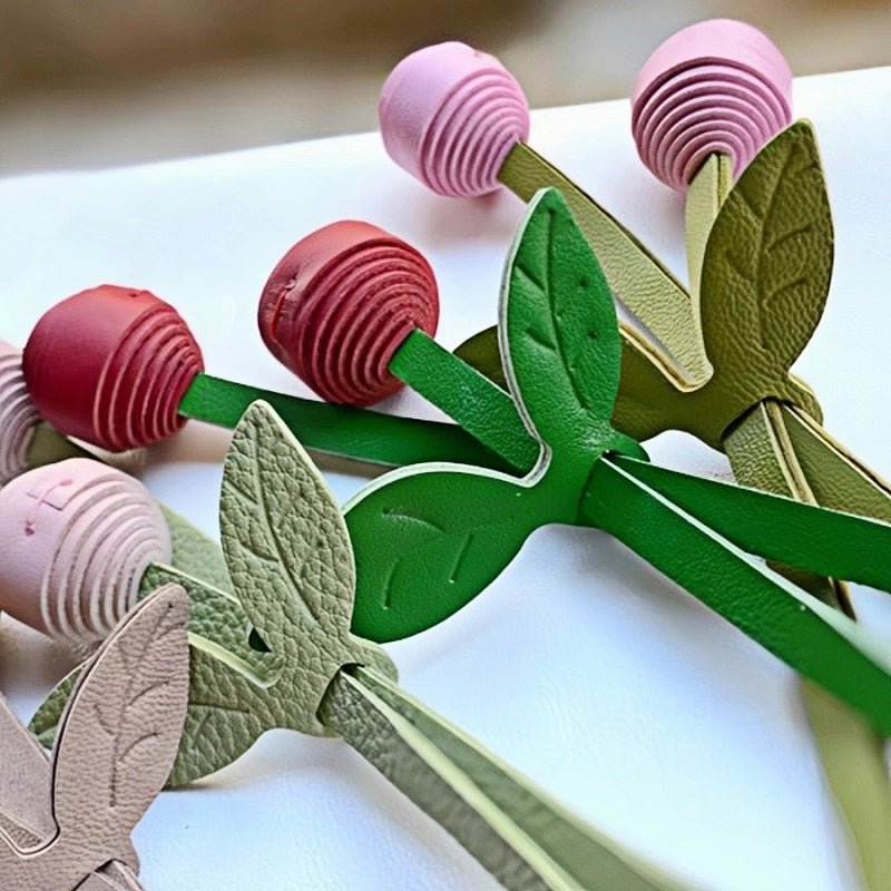 Handcrafted Leather Cherry Bag Charm – Full - Grain Cowhide, Nature - Inspired Design, Whimsical Accessory for Women, Elegant Gift Idea - Tomlynam