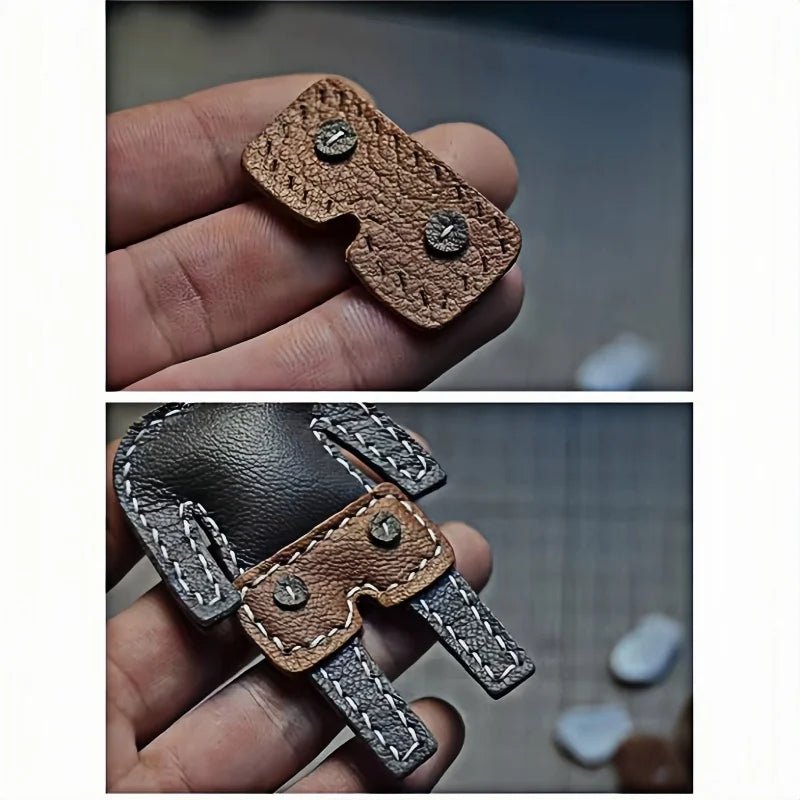 Handcrafted Leather Doll Charm – French Goatskin Keychain for Bags, Unisex Birthday Gift, Unique Trendy Style - Tomlynam