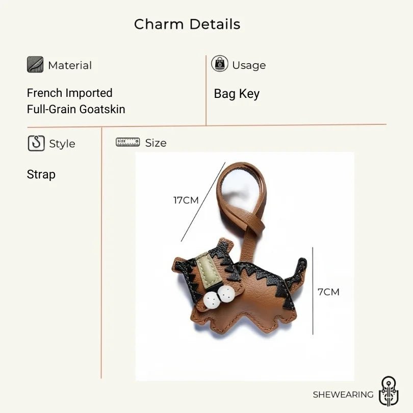 Handcrafted Leather Tiger Bag Charm – Unique Designer Keychain & Accessories Gift - Tomlynam