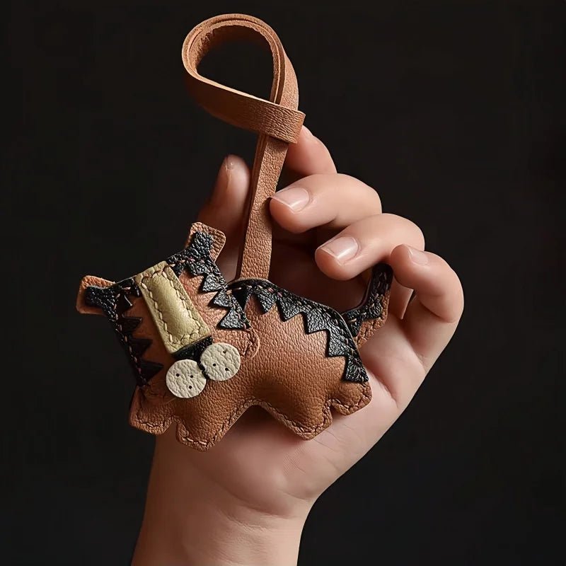 Handcrafted Leather Tiger Bag Charm – Unique Designer Keychain & Accessories Gift - Tomlynam