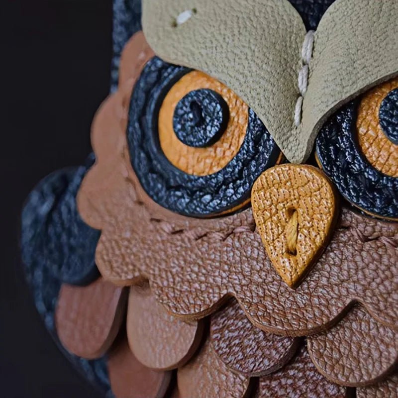 Handcrafted Owl Leather Bag Charm | Keychain | Premium Quality | Unique and Sophisticated Design - Tomlynam