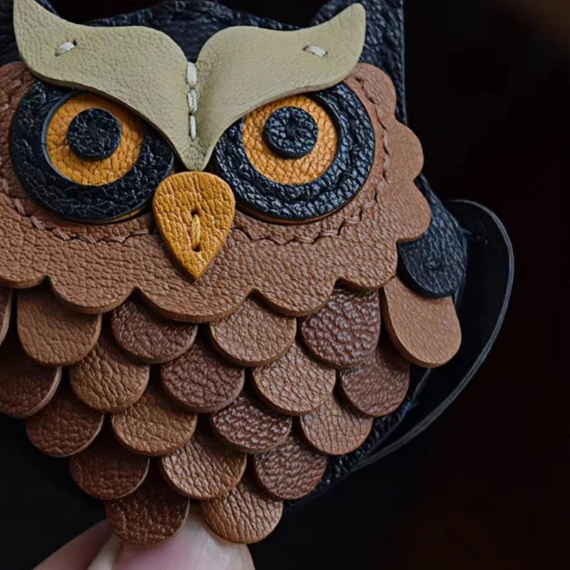 Handcrafted Owl Leather Bag Charm | Keychain | Premium Quality | Unique and Sophisticated Design - Tomlynam