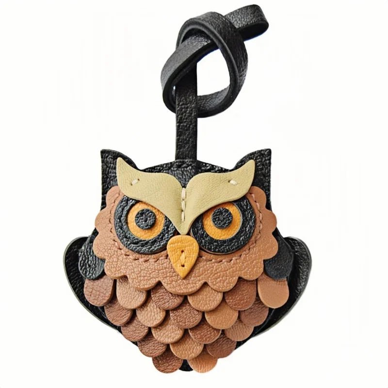 Handcrafted Owl Leather Bag Charm | Keychain | Premium Quality | Unique and Sophisticated Design - Tomlynam