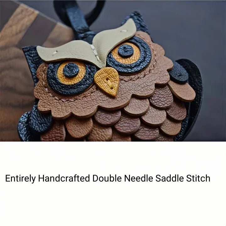 Handcrafted Owl Leather Bag Charm | Keychain | Premium Quality | Unique and Sophisticated Design - Tomlynam