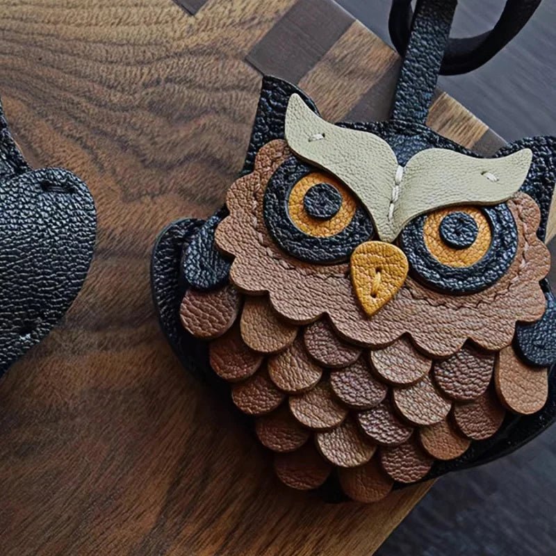 Handcrafted Owl Leather Bag Charm | Keychain | Premium Quality | Unique and Sophisticated Design - Tomlynam