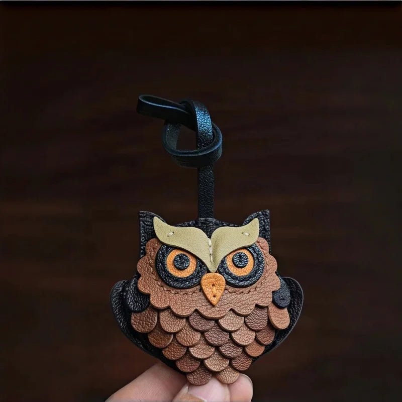 Handcrafted Owl Leather Bag Charm | Keychain | Premium Quality | Unique and Sophisticated Design - Tomlynam