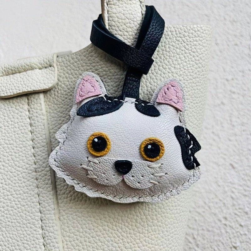 Handcrafted Sheepskin Cat Bag Charm – Adorable Key Accessory for Pet Lovers - Tomlynam