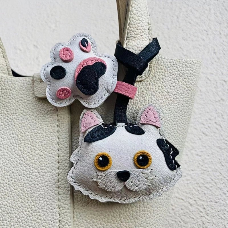 Handcrafted Sheepskin Cat Bag Charm – Adorable Key Accessory for Pet Lovers - Tomlynam