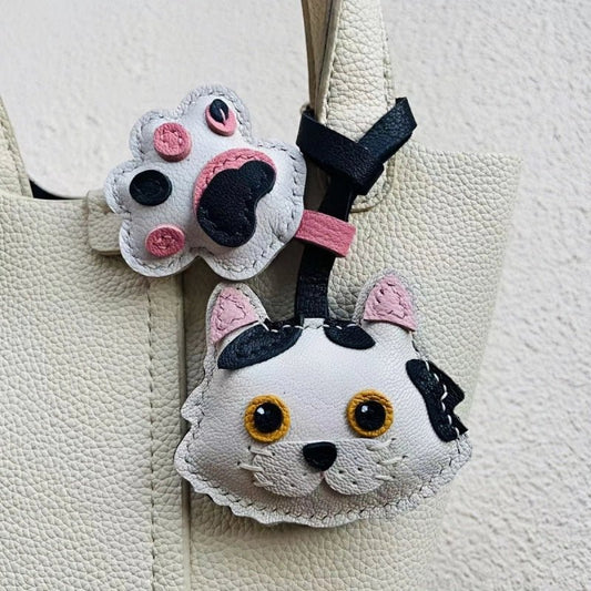 Handcrafted Sheepskin Cat Bag Charm – Adorable Key Accessory for Pet Lovers - Tomlynam