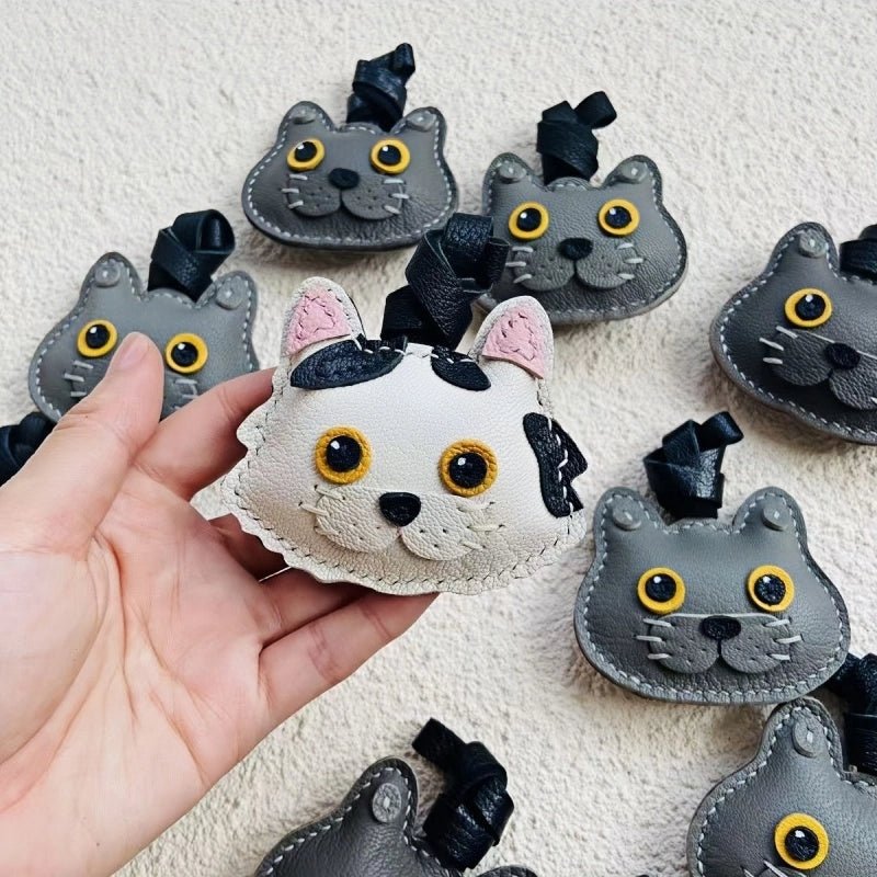 Handcrafted Sheepskin Cat Bag Charm – Adorable Key Accessory for Pet Lovers - Tomlynam