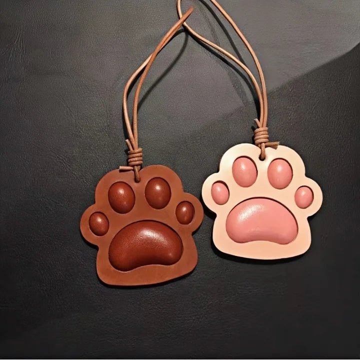 Handcrafted Vegetable - Tanned Leather Paw Charm – Cat & Dog Paw Bag Charm, Unique Gift for Pet Lovers - Tomlynam