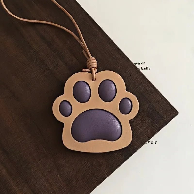 Handcrafted Vegetable - Tanned Leather Paw Charm – Cat & Dog Paw Bag Charm, Unique Gift for Pet Lovers - Tomlynam