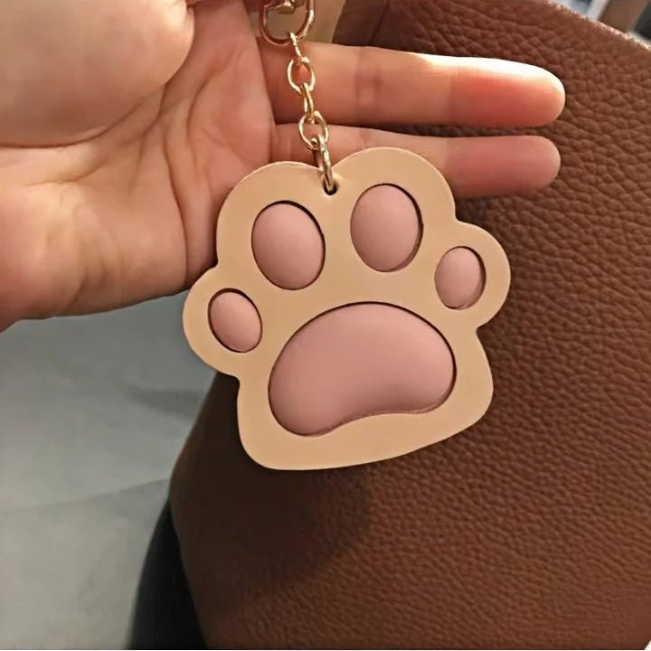 Handcrafted Vegetable - Tanned Leather Paw Charm – Cat & Dog Paw Bag Charm, Unique Gift for Pet Lovers - Tomlynam