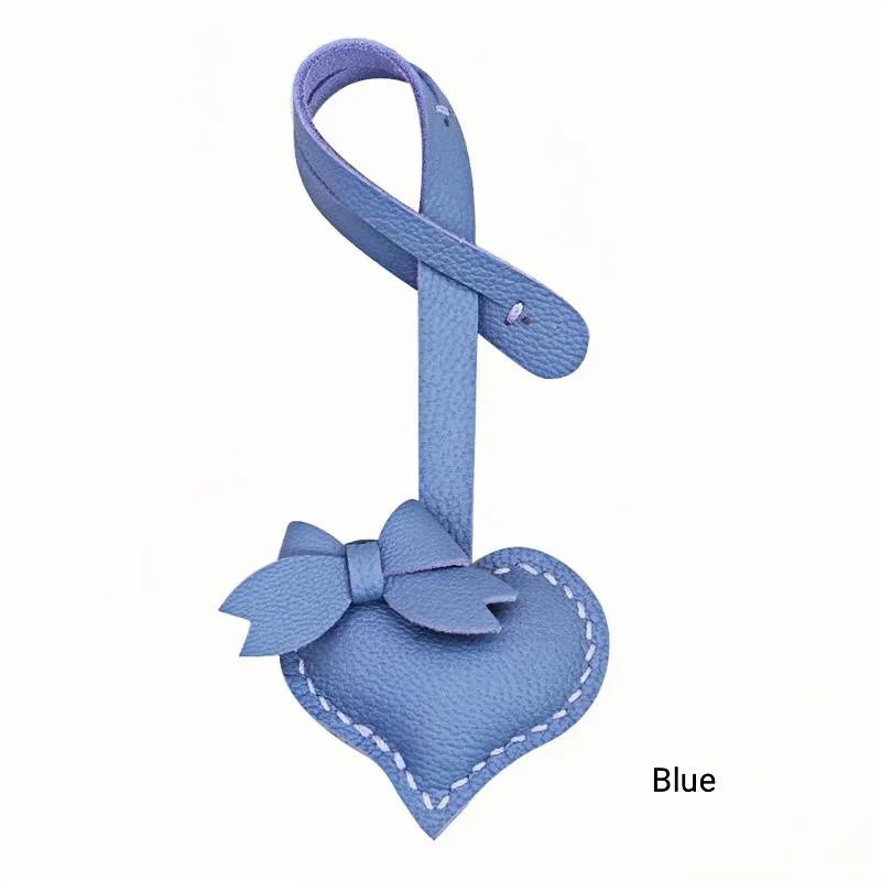 Heart - Shaped Bow Tie Leather Bag Charm | Minimalist Design | Handcrafted | Versatile and Elegant Gift - Tomlynam