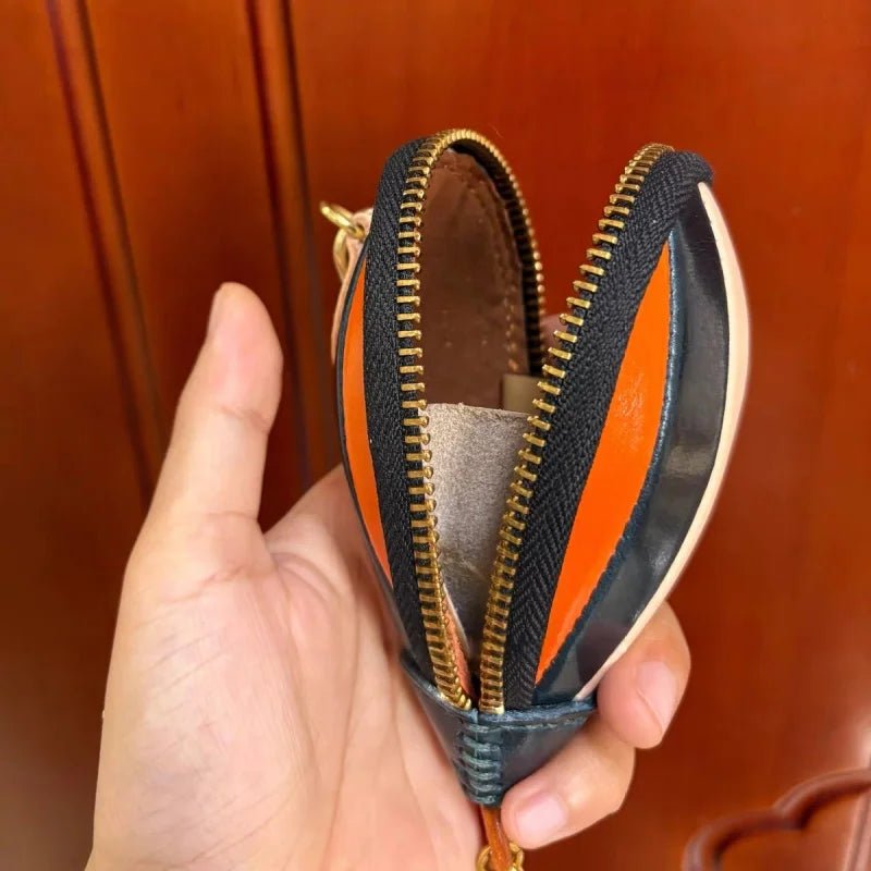 Hot Air Balloon Leather Bag Charm – Handmade Full - Grain Cowhide Keychain Pendant | Creative Zipper Pouch for Car & Purse Decoration - Tomlynam