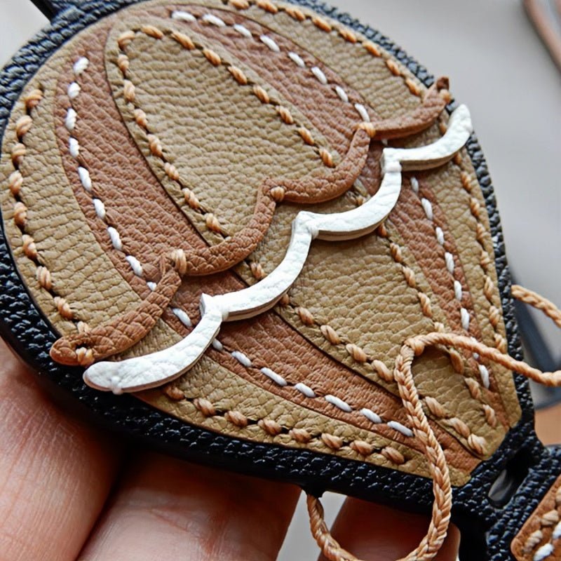 Hot Air Balloon Leather Bag Charm Premium French Goatskin Unique Handcrafted Gift - Tomlynam